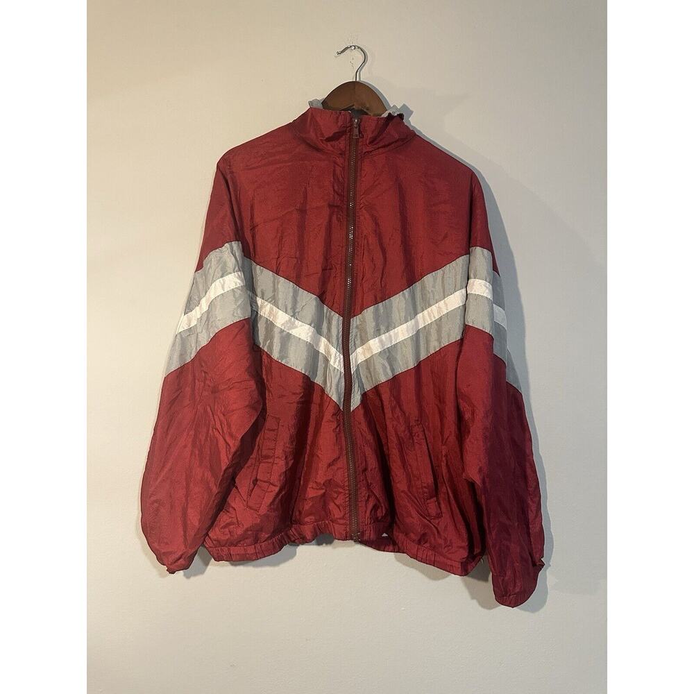 Vintage 80's-90's Sahara Action Wear Zip Windbreaker Track Jacket Men’s L Red